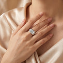 Bague carrée femme argent