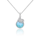 Pendentif larimar papillon