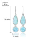 Boucles d'oreilles larimar bleu