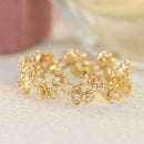Bague doré couronne fleur