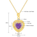 Pendentif coeur amethyste