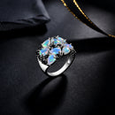 Bague avec opale noire