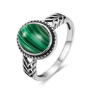 Bague argent malachite