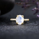 Bague or pierre de lune