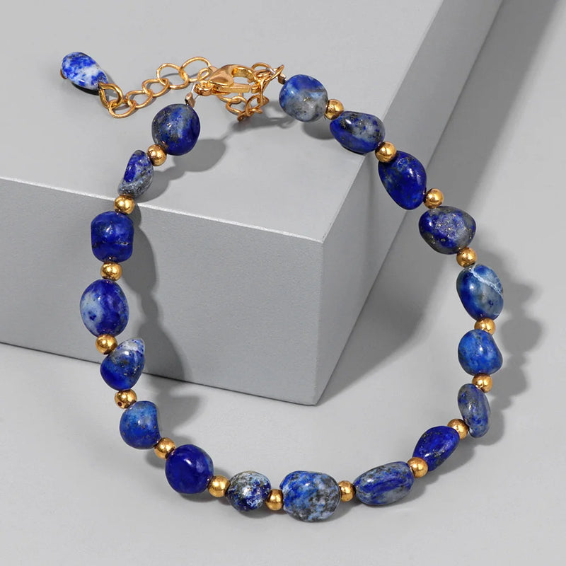 Bracelet lapis lazuli femme