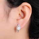 Boucle d'oreille opale bleue
