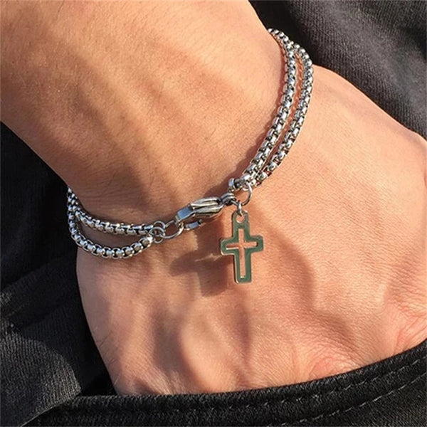 Bracelet homme croix