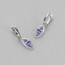 Boucle d'oreille tanzanite perle