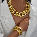 Collier doré grosse maille