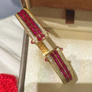 Bracelet plaqué or ruby