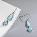 Boucles d'oreilles larimar bleu