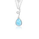 Pendentif en argent et pierre larimar femme