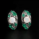Boucle d'oreille opale argent
