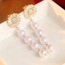Boucle d'oreille pendante perle
