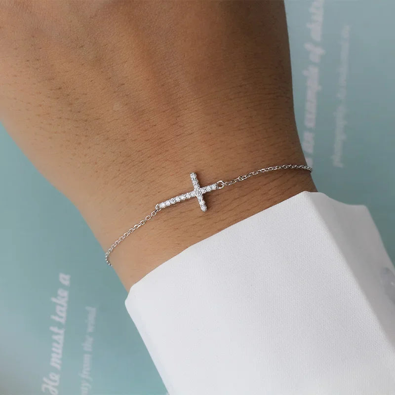 Bracelet croix en argent