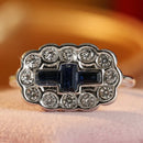 Bague vintage pierre bleue