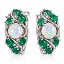 Boucle d'oreille opale argent