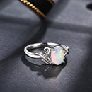 Bague argent opale blanche