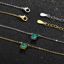 Collier argent pierre verte
