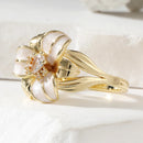 Bague fleur en or