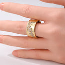 Bague large dorée