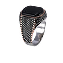 Bague argent avec pierre pour homme