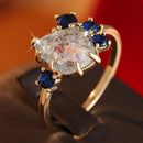 Bague pierre bleue claire