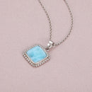 Pendentif argent larimar carré