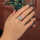 Bague argent opale bleue
