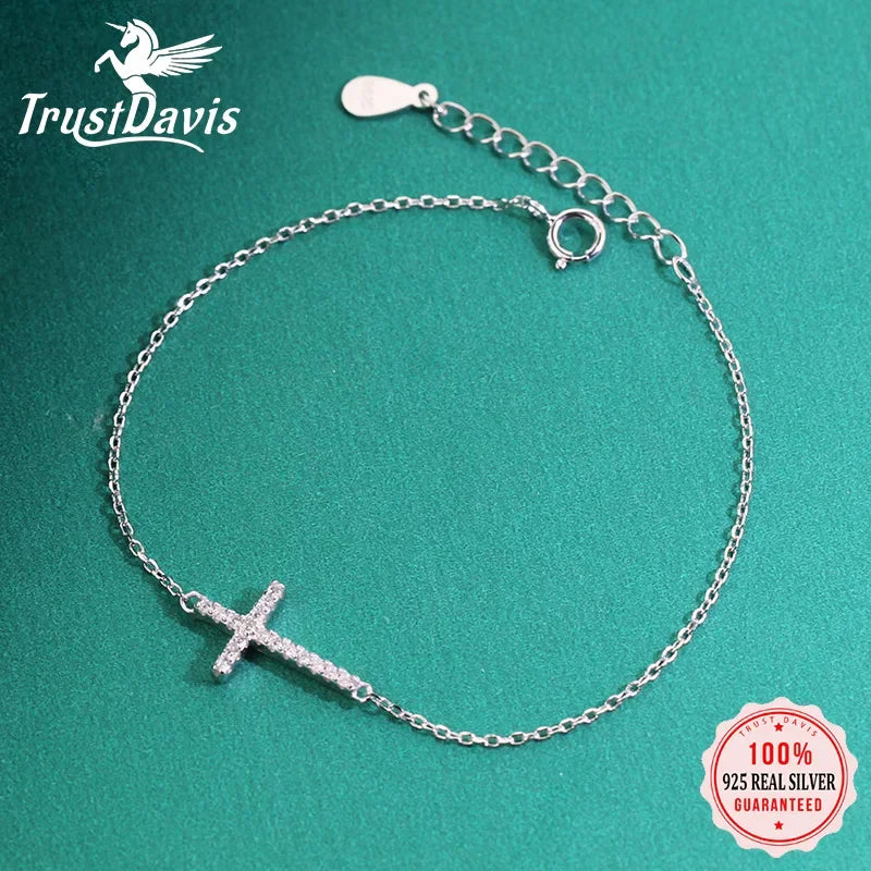 Bracelet croix en argent