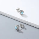 Boucle d'oreille larimar ronde