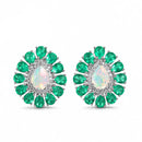 Boucle d'oreille opale et agate