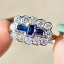 Bague vintage pierre bleue