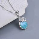 Pendentif larimar papillon