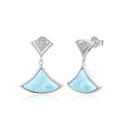 Boucle d'oreille argent et larimar