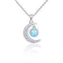 Pendentif lune larimar