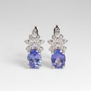 Boucle d'oreille argent tanzanite