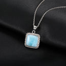 Pendentif argent larimar carré