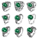 Bague argent malachite