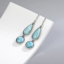 Boucles d'oreilles larimar bleu