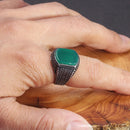 Bague argent avec pierre pour homme