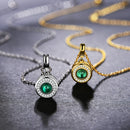 Collier dorée pierre verte