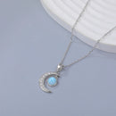 Pendentif lune larimar