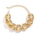 Gros collier doré femme