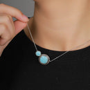 Pendentif rond larimar