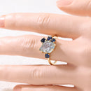 Bague pierre bleue claire