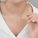 Pendentif lune larimar