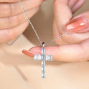 Collier croix moissanite argent