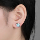 Puce d'oreille larimar et argent