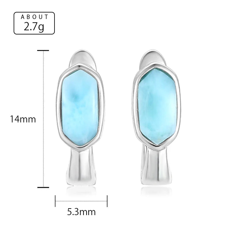 Boucle d'oreille larimar